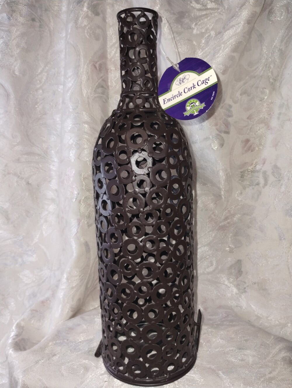 Encircle Cork Cage Wine Bottle Holder - Dark Brown